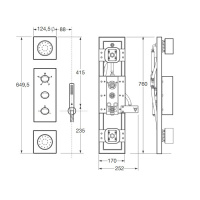Armani Roca Island Комплект встраиваемой душевой системы.: термостат на 5 источников, ручной душ, кронштейн, шланг, 2 форсунки, цвет: хром