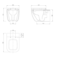KNIEF Pride унитаз подвесной безободковый 52х39х33см с сидением soft close, цвет: белый матовый