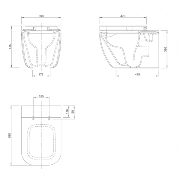 KNIEF Pride унитаз подвесной безободковый 52х39х33см с сидением soft close, цвет: белый матовый