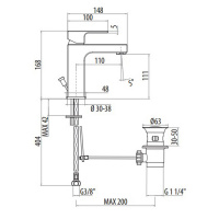 Gattoni Kubik Смеситель для раковины с донным клапаном, цвет: хром глянцевый