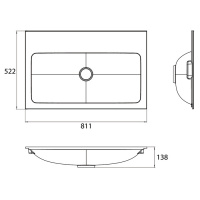 EMCO Раковина 81.1х52.2 см, 3 отв., накладная, для тумб 9583 274 22 и 9583 275 22, композит, цвет: белый