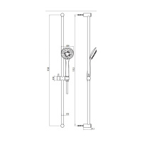 Gattoni PD Душевая стойка 114смсм с 3х режимной лейкой и шлангом, цвет: хром