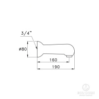 Stella Roma Настенный излив для ванны 0/250, цвет: хром
