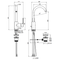 Carlo Frattini Mast Смеситель на раковину с высоким изливом, цвет: хром