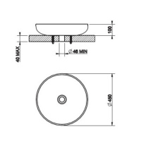 Gessi Goccia Раковина 40х18.5 см, без отв., накладная, цвет: белый