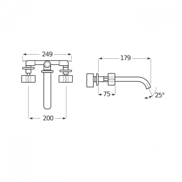 Armani Roca Baia Смеситель для раковины, встраиваемый в стену. Излив 180 мм, цвет: хром