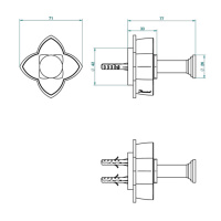 THG Pétale de cristal bleu Крючок подвесной, длинный, цвет: хром/синий хрусталь