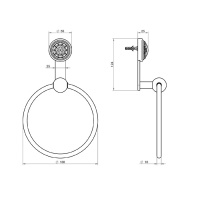 THG Dahlia Полотенцедержатель - кольцо 18см., подвесной, цвет: золото