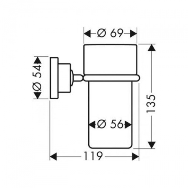 Axor Citterio Стаканчик для зубных щеток, подвесной, цвет: хром/белый