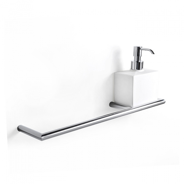 3SC Guy Полотенцедержатель и мыльница, 40см., справа, подвесная, композит Solid Surface, цвет: белый матовый/хром