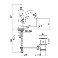 Gattoni Timor Смеситель для биде с донным клапаном, цвет: хром
