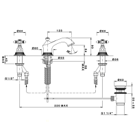 Nicolazzi Impero Смеситель для раковины на 3 отверстия, с донным клапаном, цвет: хром