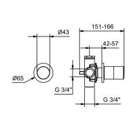 Fantini Внутренняя часть запорного вентиля, 1 источник, 1/2''