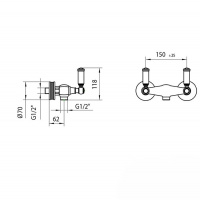 Bossini Liberty Смеситель для душа, наружный с выходом на 1/2”цвет: хром