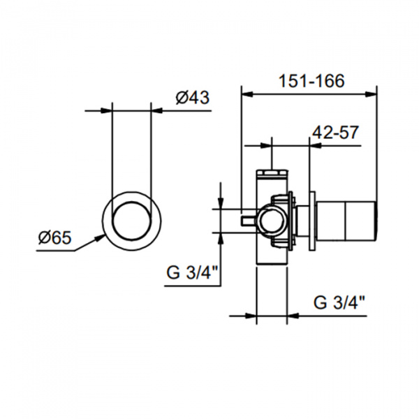 Fantini Внутренняя часть запорного вентиля, 1 источник, 1/2''