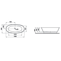 Laufen New Classic Ванна 190x90x58см, отдельностоящая, овальная, материал: Sentec