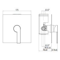 Gattoni Color Смеситель для душа с GBOX, цвет: хром
