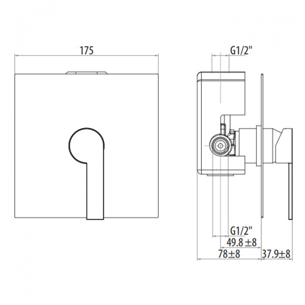 Gattoni Color Смеситель для душа с GBOX, цвет: хром