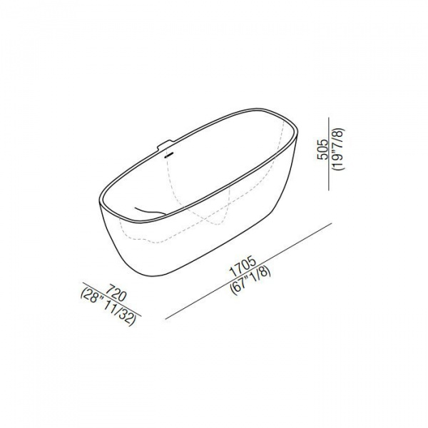 Agape Normal Ванна отдельностоящая 170.5х72х50.5 см