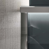 VITAGE milldue edition HILTON 06 Комплект мебели 226х56х77см напольный, 2 раковины, 2 зеркала, с подсветкой, цвет: onice smoke/полированная сталь