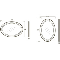 SIMAS Lante Зеркало овальное 90х62см, цвета рамы bianco