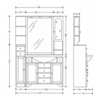 EBAN Eleonora Комплект мебели: база с раковиной 105 см, цвет: noce
