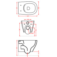 Artceram TEN Унитаз подвесной, 52х36см, безободковый, с крепежом, цвет:  черный матовый