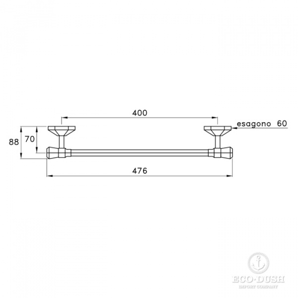 Stella Eccelsa Полотенцедержатель подвесной, 40 см 602/40 цвет: золото
