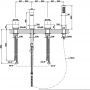Gessi Rettangolo T Смеситель для ванны на 4 отверстия, излив со встроенным переключателем, шланг 1,5м+убирающаяся лейка, цвет: хром