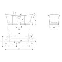 KNIEF Prince Ванна отдельностоящая 170х70х68,5см