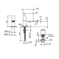 Fantini Milano Смеситель для биде, 1 отв., излив: 125 мм, цвет: хром