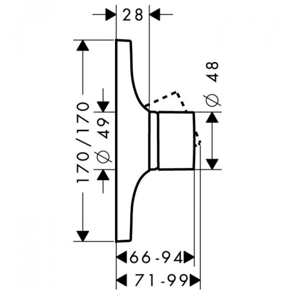 AXOR Massaud, Смеситель для душа,однорычажный, СМ, внешняя часть, цвет: хром