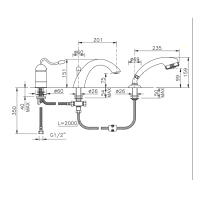 Nicolazzi Signal Смеситель на борт ванны с переключателем, встраиваемый, излив: 201 мм, цвет: хром