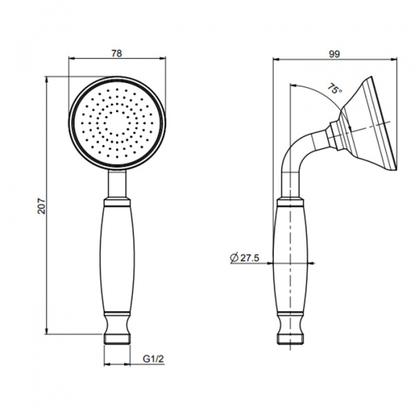 Carlo Frattini Wellness Ручной душ из латуни, цвет: хром