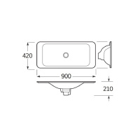Armani Roca Baia Раковина 90x42 см, без отв., встраиваемая сверху, цвет: greige