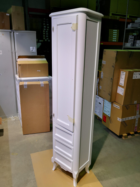 EBAN Rebecca Колонна 44x32x186h, 1 дверца (дверца без стекла, отделка: деревом) SX- петли слева, 3 ящика, цвет: bi assoluto