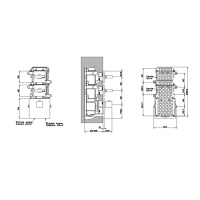 Gessi Rettangolo Смеситель для душа, встраиваемый, термостатический, подключение на 3/4”, с 2мя независимыми выходами, внешняя часть, цвет: Black XL