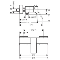 Hansgrohe Metropol Смеситель для душа, настенный, цвет: белый матовый