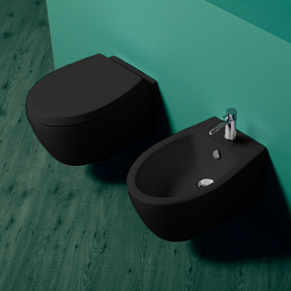 Simas Lft Spazio биде подвесное 52х35см с 1 отв. под смеситель, цвет: черный