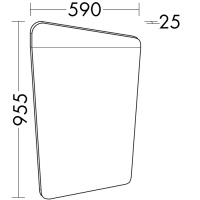 BurgBad Badu Зеркало 59х95.5х2.5см с lED подсветкой, каркас аллюминий, цвет: корица