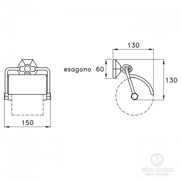 Stella Eccelsa Держатель туалетной бумаги подвесной с деревянным роликом 1032 цвет: золото