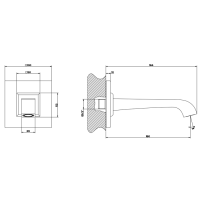 Gessi Mimi Излив настенный для ванны 181мм, для монтажа с удаленным управлением (не входит в комплект), цвет: хром