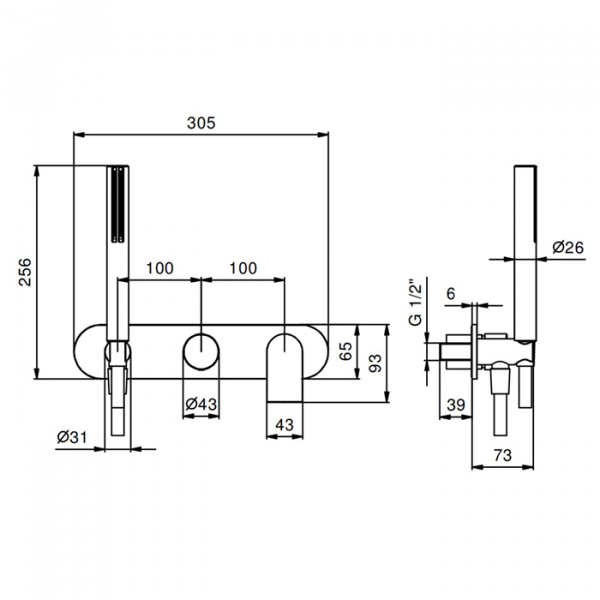 Fantini Mare Смеситель для душа, встраиваемый, цвет: хром