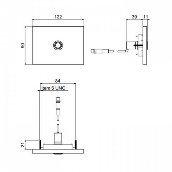 Carimali Переключатель c 1 кнопкой для хромотерапии, из латуни, цвет: хром