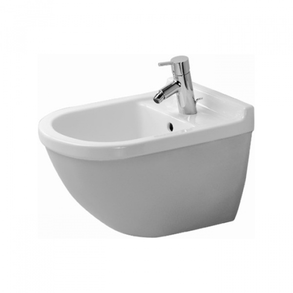 Duravit Starck 3 Биде подвесное 54х36см, с 1 отв под смеситель, крепления Durafix, (без инсталл крепление 006500), цвет: белый
