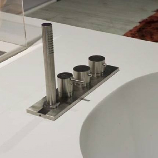 Antonio Lupi Ayati Смеситель на борт ванны на 4 отв., цвет: шлифованная сталь