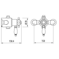 Gattoni PD Душевая колонка с термостатическим смесителем, верхним душем и лейкой, цвет: бронза