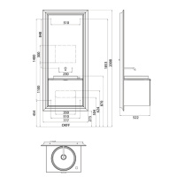 EMCO Touch 600 classic Комплект мебели с выдвижным ящиком, хром/белый ELS