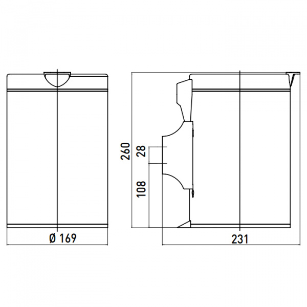 EMCO System2 Ведро для мусора с крышкой, 3 л., подвесная модель, круглая форма, цвет: хром