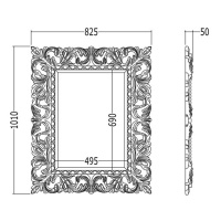 Devon&Devon Black Richard Зеркало 82,5х101 см, цвет: черный